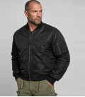 Bombers de pilote militaire MA1 Noir - Gros plan