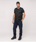 Gilet reporter multipoches noir - Trois-quarts