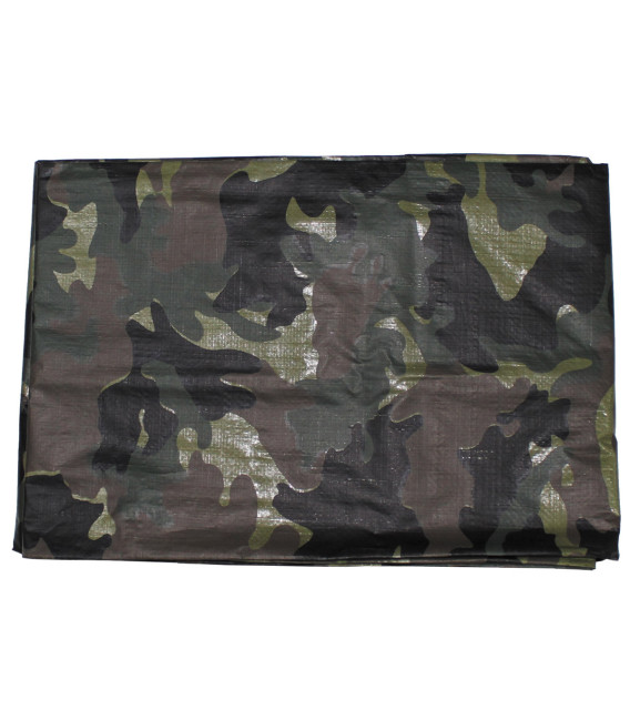 Bâche, PE, woodland, oeillets métalliques, 1,90x3,0 - Surplus militaire