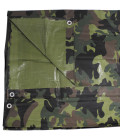 Bâche, PE, woodland, oeillets métalliques, 1,90x3,0 - Surplus militaire