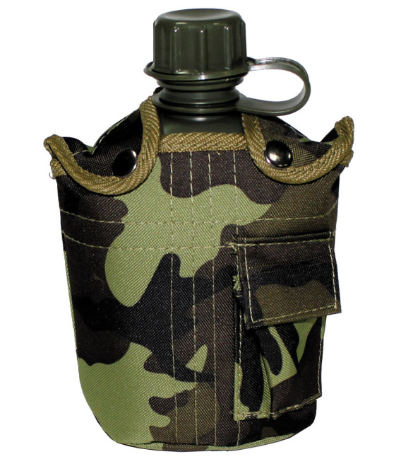 Gourde plastique US, avec housse, M 95 CZ camo, 1 l - Surplus militaire