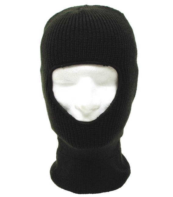 Cagoule Balaclava, 1 trou, acrylique, vert - Surplus militaire