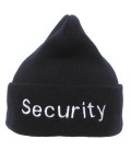 Bonnet, noir, acrylique, brode argent "Security" - Surplus militaire