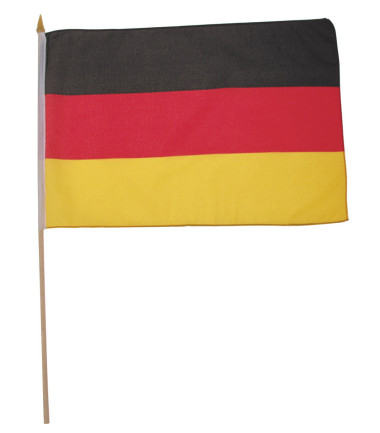 Drapeau, Allemagne, polyester, manche en bois, 30x45 cm - Surplus militaire