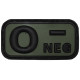 Insigne velcro, noir/kaki, groupe sanguin "O NEG", 3D - Surplus militaire