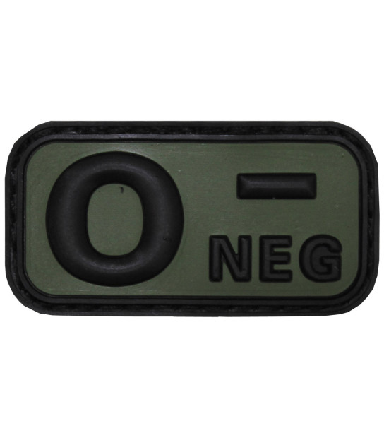 Patch Groupe Sanguin A Négatif Brodé - 5x5cm, Velcro, Vert Olive, Identification Médicale Ou Militaire - 4